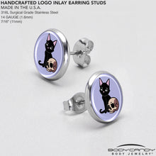 Load image into Gallery viewer, Skull Cat Stud Earrings by Onyx O
