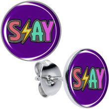 Load image into Gallery viewer, Colorful Lighting SLAY Stud Earrings by Onyx O
