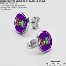 Load image into Gallery viewer, Colorful Lighting SLAY Stud Earrings by Onyx O
