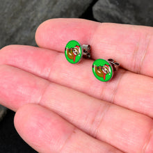 Load image into Gallery viewer, Holiday Santa Sloth Stud Earrings by Onyx O
