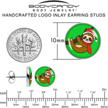 Load image into Gallery viewer, Holiday Santa Sloth Stud Earrings by Onyx O
