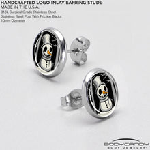 Load image into Gallery viewer, Christmas Holiday Spooky Snowman Stud Earrings by Onyx O
