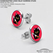 Load image into Gallery viewer, Stabby Cat Stud Earrings by Onyx O
