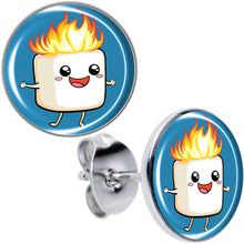 Load image into Gallery viewer, Burning Marshmallow Stud Earrings by Onyx O
