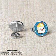 Load image into Gallery viewer, Burning Marshmallow Stud Earrings by Onyx O
