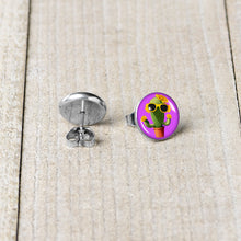 Load image into Gallery viewer, Sunflower Cactus Stud Earrings by Onyx O
