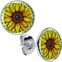 Load image into Gallery viewer, Blossom Creation Yellow Sunflower Stud Earrings by Onyx O
