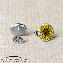 Load image into Gallery viewer, Blossom Creation Yellow Sunflower Stud Earrings by Onyx O
