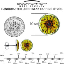 Load image into Gallery viewer, Blossom Creation Yellow Sunflower Stud Earrings by Onyx O
