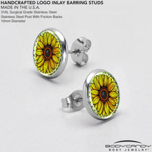 Load image into Gallery viewer, Blossom Creation Yellow Sunflower Stud Earrings by Onyx O
