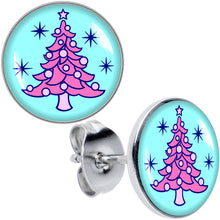 Load image into Gallery viewer, Pastel Christmas Tree Holiday Stud Earrings by Onyx O

