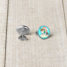 Load image into Gallery viewer, Rainbow Unicorn Stud Earrings by Onyx O
