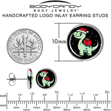 Load image into Gallery viewer, Christmas Holiday Dinosaur Stud Earrings by Onyx O
