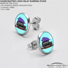 Load image into Gallery viewer, Holiday Christmas Hearse Stud Earrings by Onyx O
