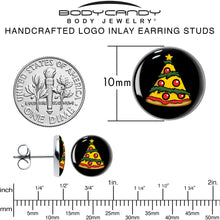 Load image into Gallery viewer, Christmas Holiday Pizza Tree Stud Earrings by Onyx O
