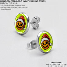 Load image into Gallery viewer, Christmas Holiday Santa Hat Pumpkin Stud Earrings by Onyx O

