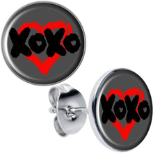 Load image into Gallery viewer, XOXO Heart Stud Earrings by Onyx O
