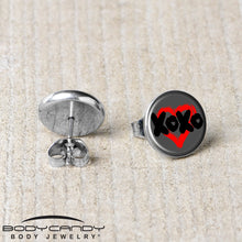 Load image into Gallery viewer, XOXO Heart Stud Earrings by Onyx O
