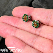 Load image into Gallery viewer, Christmas Holiday Zombie Gingergread Man Stud Earrings by Onyx O
