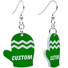 Load image into Gallery viewer, Custom Holiday Mittens Personalized Dangle Earrings
