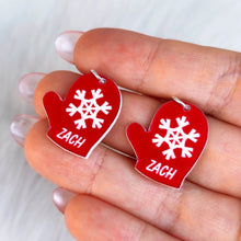 Load image into Gallery viewer, Custom Holiday Mittens Personalized Dangle Earrings
