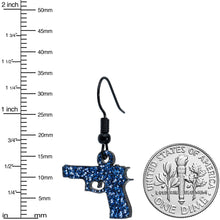 Load image into Gallery viewer, Blue Glitter Gun Fishhook Dangle Earrings

