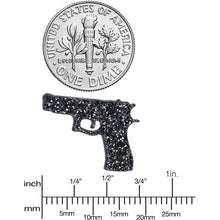 Load image into Gallery viewer, Black Glitter Gun Stud Earrings Set
