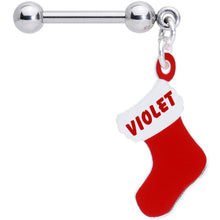 Load image into Gallery viewer, Custom Personalized Holiday Christmas Stocking Dangle Cartilage Earring
