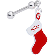 Load image into Gallery viewer, Handmade 3/8 Nice Christmas Stocking Dangle Cartilage Earring
