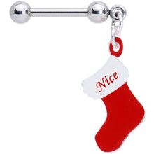 Load image into Gallery viewer, Handmade 3/8 Nice Christmas Stocking Dangle Cartilage Earring
