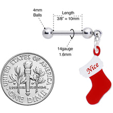 Load image into Gallery viewer, Handmade 3/8 Nice Christmas Stocking Dangle Cartilage Earring
