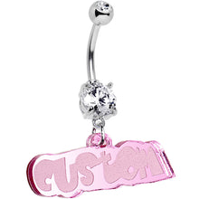 Load image into Gallery viewer, Custom Clear Gem Acrylic Lucite Name Dangle Belly Ring
