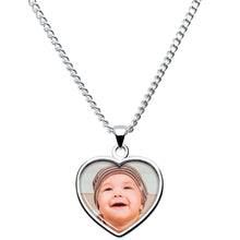 Load image into Gallery viewer, Handcrafted Full Color Custom Photo Heart Necklace
