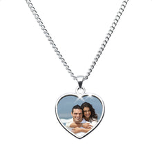 Load image into Gallery viewer, Handcrafted Full Color Custom Photo Heart Necklace
