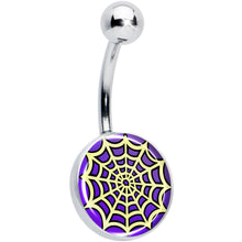 Load image into Gallery viewer, Two Tone Spider Web Belly Ring by Onyx O
