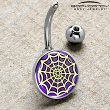 Load image into Gallery viewer, Two Tone Spider Web Belly Ring by Onyx O
