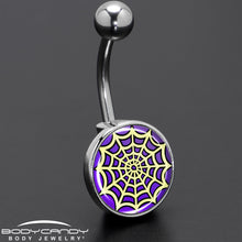 Load image into Gallery viewer, Two Tone Spider Web Belly Ring by Onyx O

