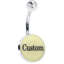 Load image into Gallery viewer, Custom Glow in the Dark Personalized Name Dangle Belly Ring
