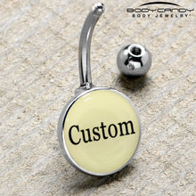 Load image into Gallery viewer, Custom Glow in the Dark Personalized Name Dangle Belly Ring
