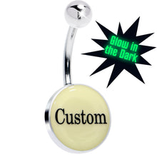 Load image into Gallery viewer, Custom Glow in the Dark Personalized Name Dangle Belly Ring
