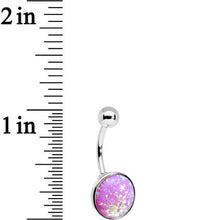 Load image into Gallery viewer, Party Pink Synthetic Opal Stainless Steel Bottom Mount Belly Ring
