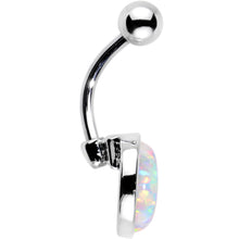 Load image into Gallery viewer, Wear Me White Synthetic Opal Stainless Steel Bottom Mount Belly Ring
