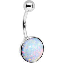 Load image into Gallery viewer, Wear Me White Synthetic Opal Stainless Steel Bottom Mount Belly Ring
