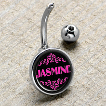 Load image into Gallery viewer, Custom Pink Personalized Name Belly Ring

