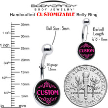 Load image into Gallery viewer, Custom Pink Personalized Name Belly Ring
