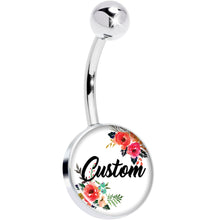 Load image into Gallery viewer, Custom Floral Personalized Name Belly Ring
