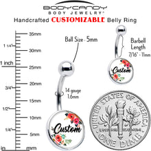 Load image into Gallery viewer, Custom Floral Personalized Name Belly Ring
