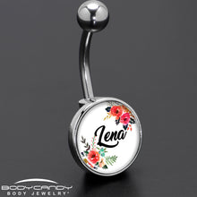 Load image into Gallery viewer, Custom Floral Personalized Name Belly Ring
