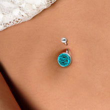 Load image into Gallery viewer, Custom Teal Mandala Personalized Name Belly Ring

