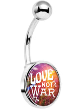 Load image into Gallery viewer, Love Not War Belly Ring
